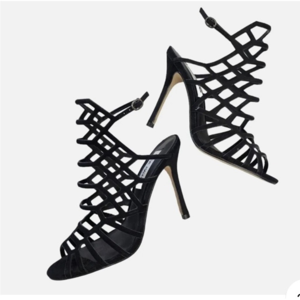 Steve Madden Slithur Cage Heels Black Size 7.5
